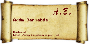 Ádám Barnabás névjegykártya